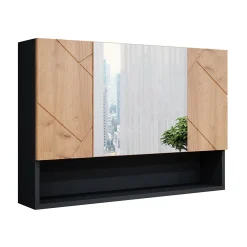 Armoire De Toilette|Vicco Armoire de toilette Chêne doré/anthracite 80.1x55cm