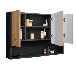 Armoire De Toilette|Vicco Armoire de toilette Chêne doré/anthracite 80.1x55cm