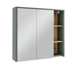 Vicco Armoire de toilette Vert/Artisan 80x75cm avec des étagères ouvertes