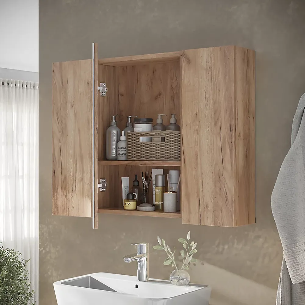 Vicco Armoire de toilette Chêne de force doré 80x59.2cm avec des étagères