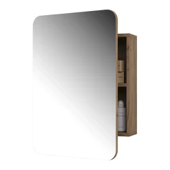 Armoire De Toilette|Vicco Armoire de toilette Chêne de force doré 70x50cm avec des étagères