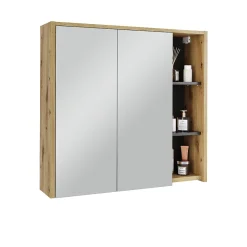 Vicco Armoire de toilette Artisan/gris 80x75cm avec des étagères ouvertes