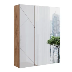 Vicco Armoire de toilette Chêne doré/blanc brillant 60x75cm