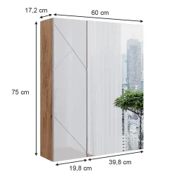 Vicco Armoire de toilette Chêne doré/blanc brillant 60x75cm