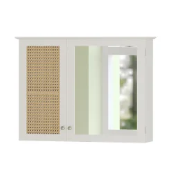 Armoire De Toilette|Vicco Armoire de toilette Blanc 68x49cm avec 2 portes