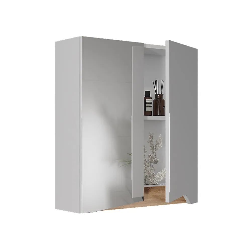 Vicco Armoire de toilette Blanc/Artisan 60x67cm avec étagère réglable en hauteur