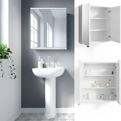 Vicco Armoire de toilette Blanc 60x68cm