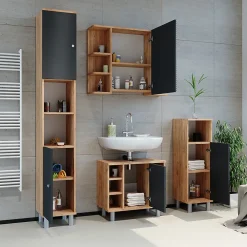 Armoire De Toilette|Vicco Armoire de toilette Chêne de force doré 79.6x64cm