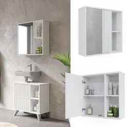 Vicco Armoire de toilette Blanc 60x60cm