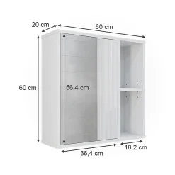 Vicco Armoire de toilette Blanc 60x60cm