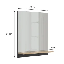 Armoire De Toilette|Vicco Armoire de toilette Anthracite 60x67cm avec étagère