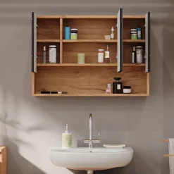 Vicco Armoire de toilette Anthracite avec structure en nid dabeille 80.1x55cm