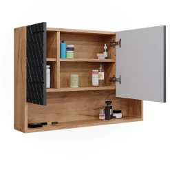 Vicco Armoire de toilette Anthracite avec structure en nid dabeille 80.1x55cm