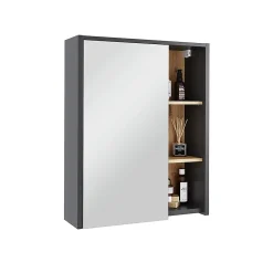 Vicco Armoire de toilette Gris/Artisan 60x75cm avec des étagères ouvertes