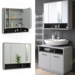 Vicco Armoire de toilette Gris/Anthracite 80x72cm