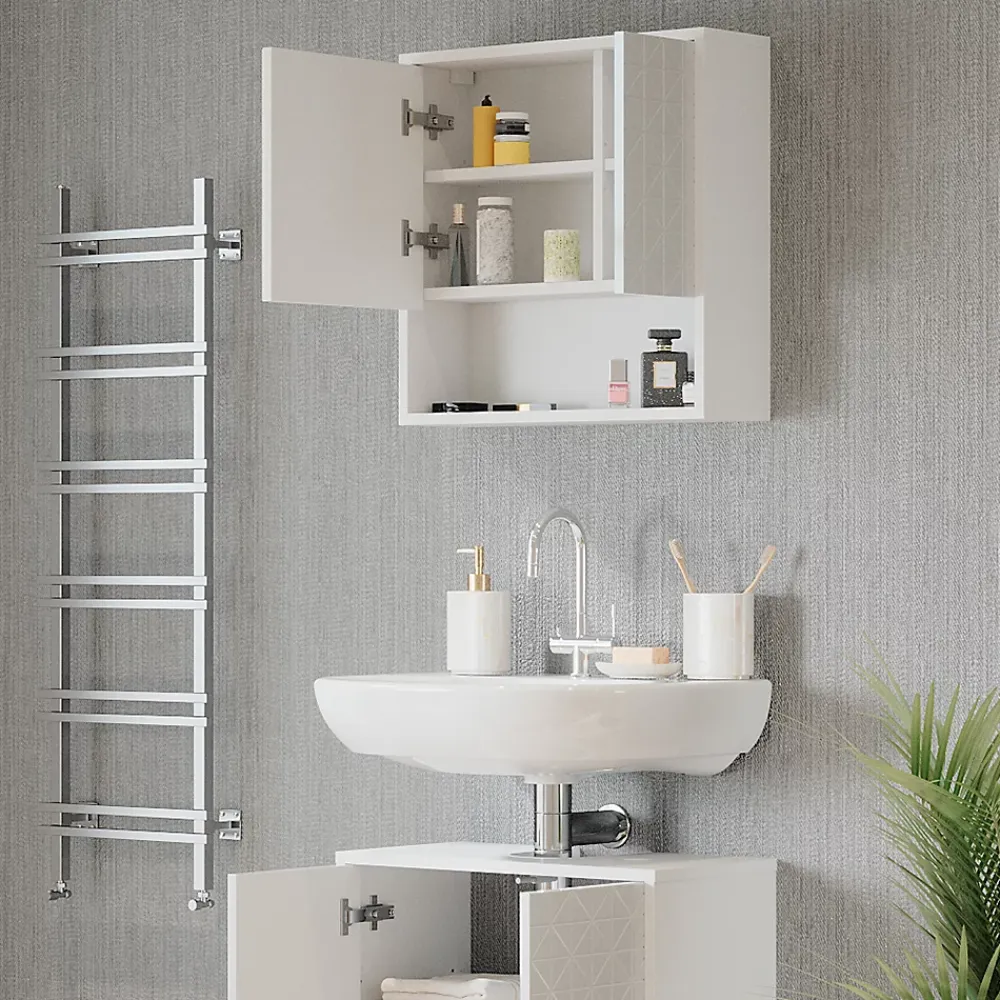 Armoire De Toilette|Vicco Armoire de toilette Blanc 54x53cm