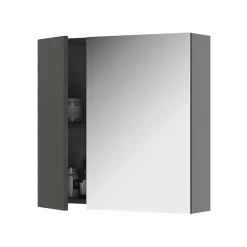 Vicco Armoire de toilette Anthracite 60x59.2cm Avec étagères et 1 porte miroir
