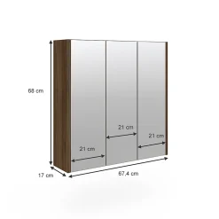 Vicco Armoire de toilette Anthracite Haute brillance 67.4x68cm