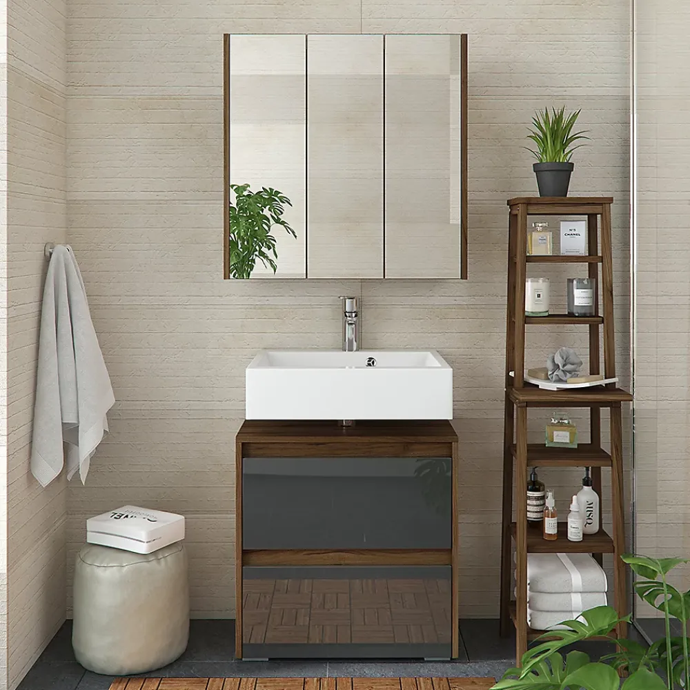 Vicco Armoire de toilette Anthracite Haute brillance 67.4x68cm