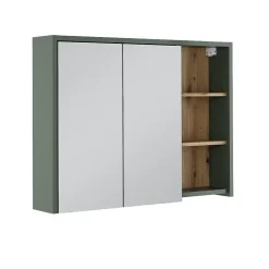 Vicco Armoire de toilette Vert/Artisan 100x75cm avec des étagères ouvertes