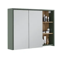 Vicco Armoire de toilette Vert/Artisan 100x75cm avec des étagères ouvertes