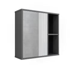 Armoire De Toilette|Vicco Armoire de toilette Anthracite 60x60cm