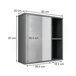 Armoire De Toilette|Vicco Armoire de toilette Anthracite 60x60cm