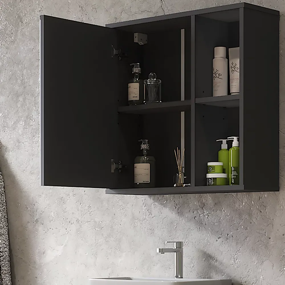 Armoire De Toilette|Vicco Armoire de toilette Anthracite 60x60cm