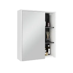 Vicco Armoire de toilette blanc/gris 60x75cm avec étagères ouvertes