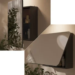Armoire De Toilette|Vicco Armoire de toilette Anthracite 70x50cm avec des étagères