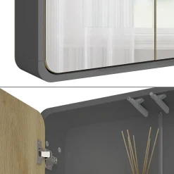 Vicco armoire de toilette Anthracite 60x60cm