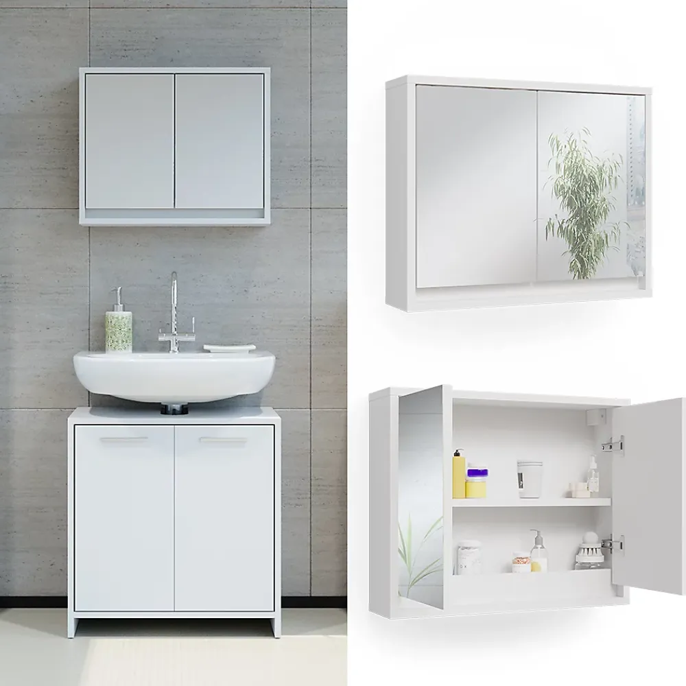 Vicco Armoire de toilette Blanc 55x45cm