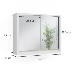Vicco Armoire de toilette Blanc 55x45cm