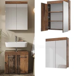 Armoire De Toilette|Vicco Armoire de toilette Oldstyle 60x77cm