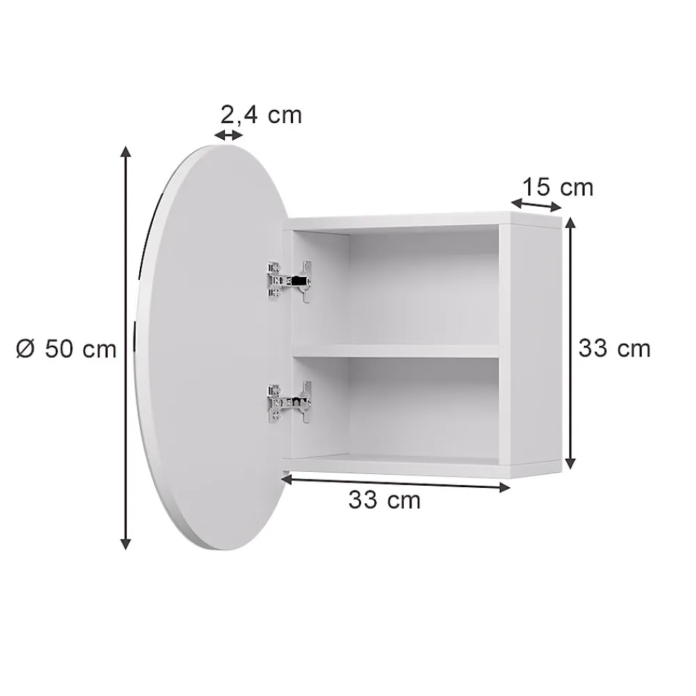 Armoire De Toilette|Vicco Armoire de toilette Blanc 50x50cm avec 2 compartiments