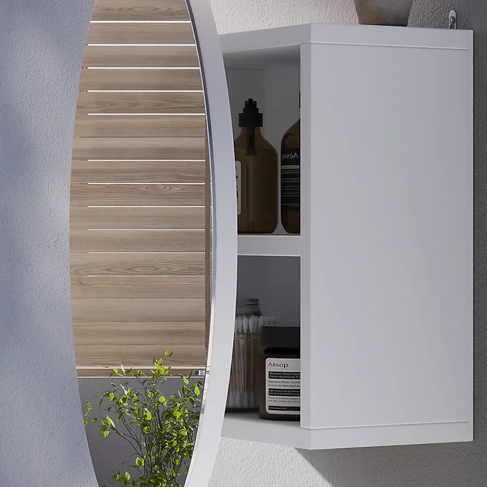 Armoire De Toilette|Vicco Armoire de toilette Blanc 50x50cm avec 2 compartiments