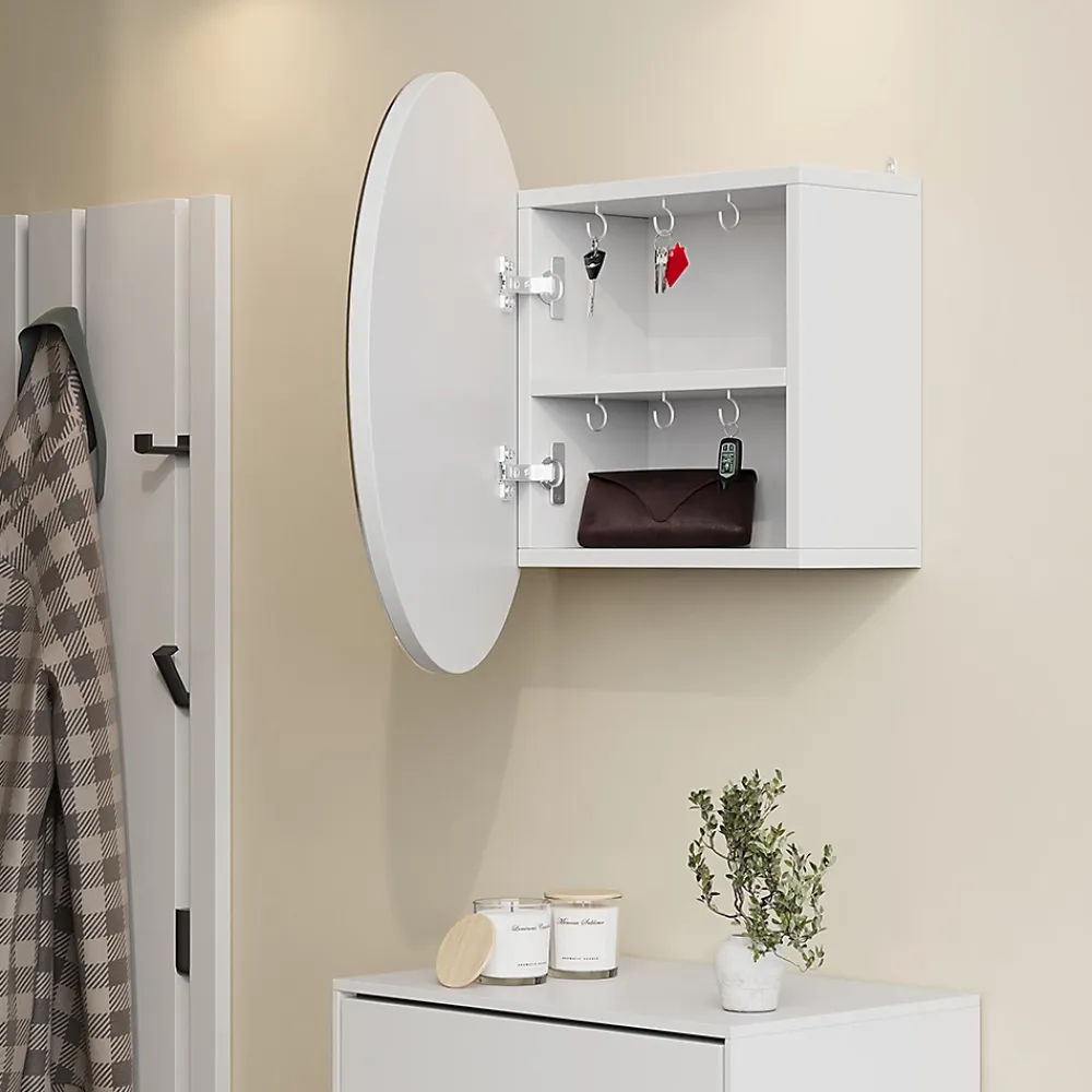 Armoire De Toilette|Vicco Armoire de toilette Blanc 50x50cm avec 2 compartiments