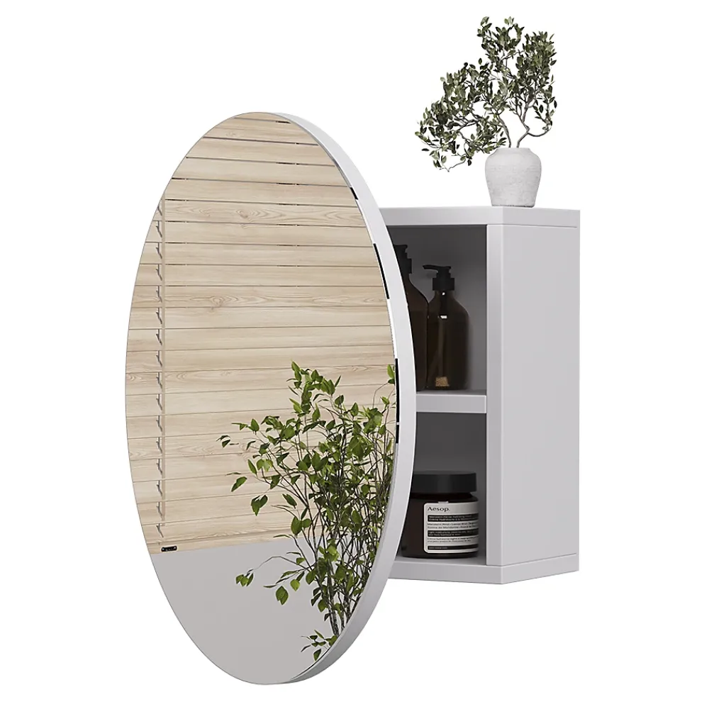 Armoire De Toilette|Vicco Armoire de toilette Blanc 50x50cm avec 2 compartiments