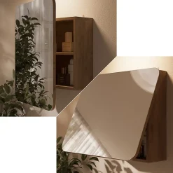 Armoire De Toilette|Vicco Armoire de toilette Chêne de force doré 60x50cm avec des étagères