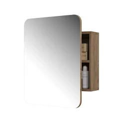 Armoire De Toilette|Vicco Armoire de toilette Chêne de force doré 60x50cm avec des étagères
