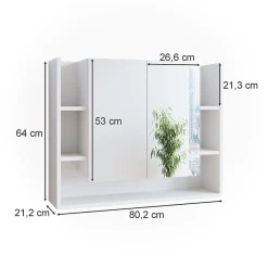 Vicco Armoire de toilette Blanc 80.2x64cm