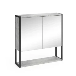 Armoire De Toilette|Vicco Armoire de toilette Béton 60x60.6cm