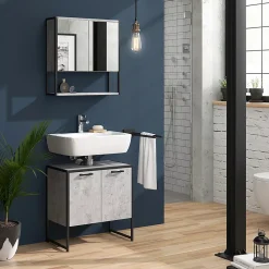 Armoire De Toilette|Vicco Armoire de toilette Béton 60x60.6cm