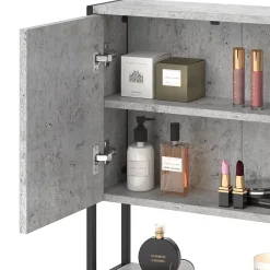 Armoire De Toilette|Vicco Armoire de toilette Béton 60x60.6cm