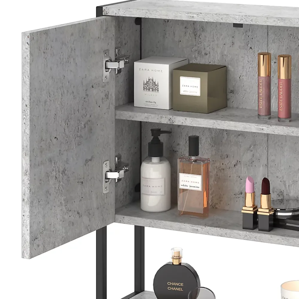 Armoire De Toilette|Vicco Armoire de toilette Béton 60x60.6cm