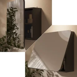 Armoire De Toilette|Vicco Armoire de toilette Anthracite 60x50cm avec des étagères