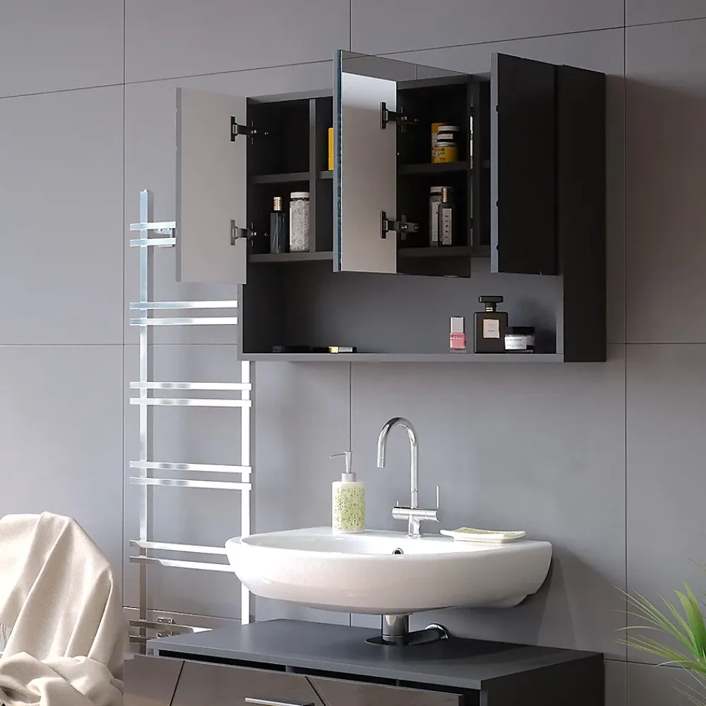 Vicco Armoire de toilette Anthracite Haute brillance 80.1x55cm