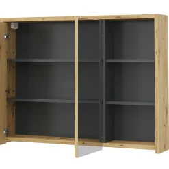 Armoire De Toilette|Vicco Armoire de toilette Chêne/Anthracite 100x75cm