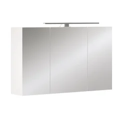 Vicco Armoire de toilette Blanc 100x60cm avec 3 portes et éclairage LED