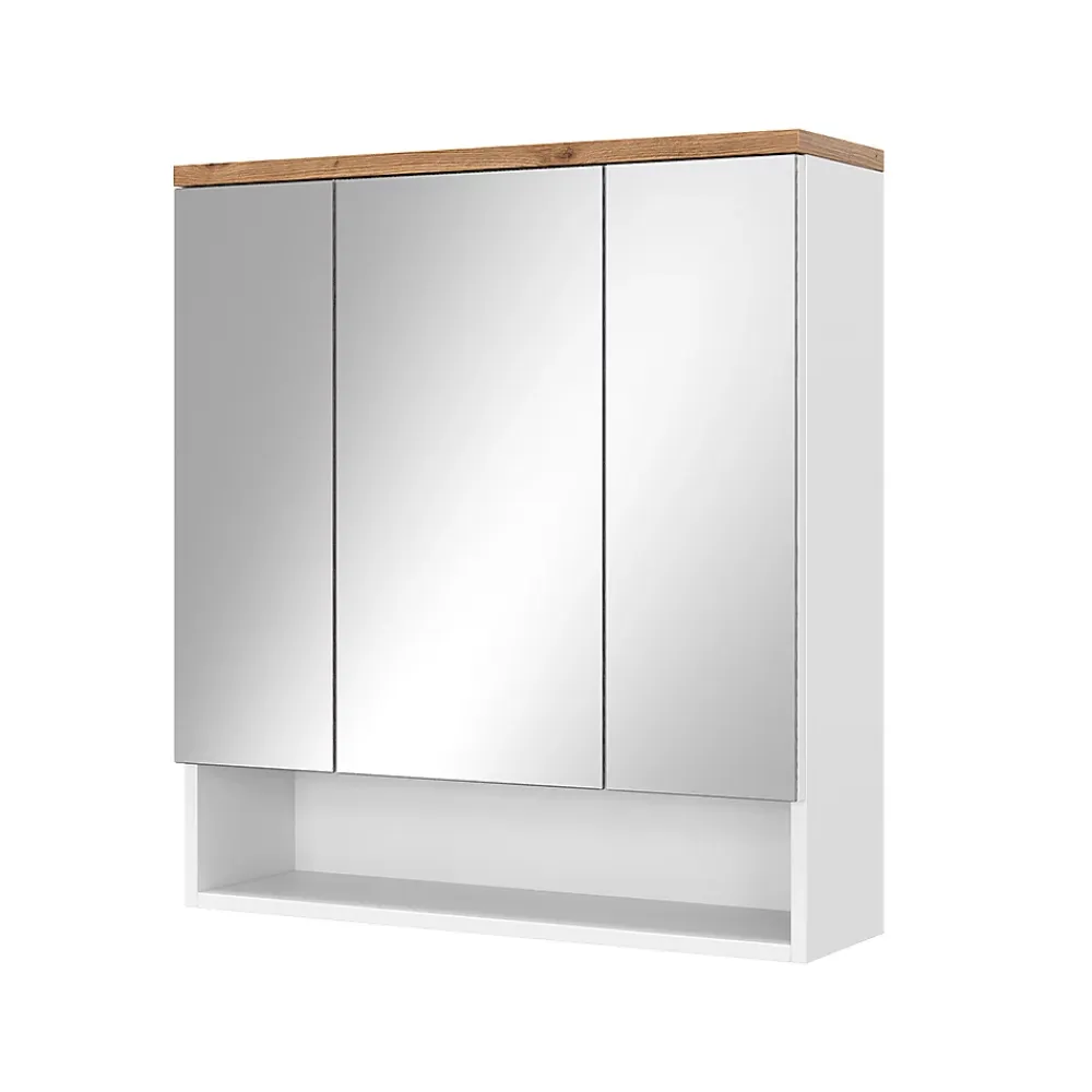 Armoire De Toilette|Vicco Armoire de toilette Blanc 70x77.5cm avec 3 portes
